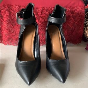 Black stiletto heel with ankle strap
